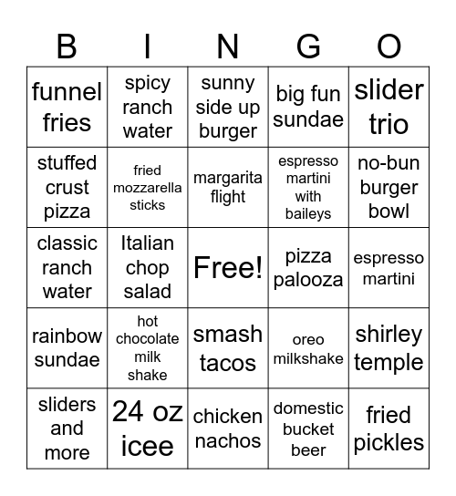 Main Event Black Out Bingo Card