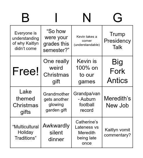 Suffering in Style Bingo Card