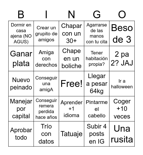 Bingo 2025 Bingo Card