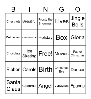Christmas Bingo Card