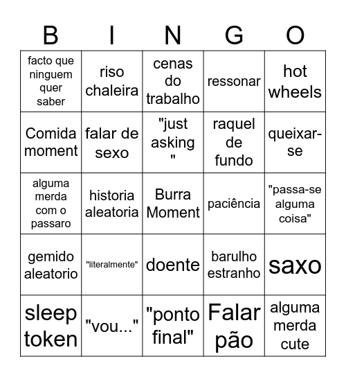 Ana Bingo Card