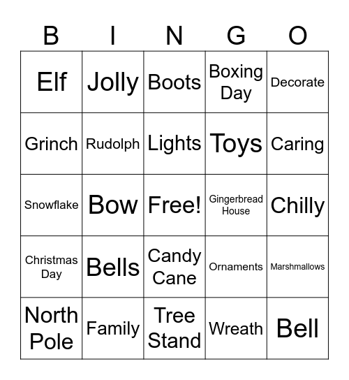 Christmas Bingo Card