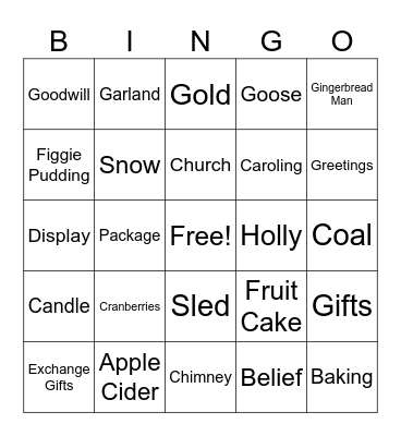 Christmas Bingo Card