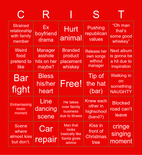 SWEET MOUNTAIN CHRISTMAS Movie Bingo Card