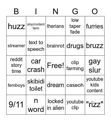 Instagram Reels Bingo Card