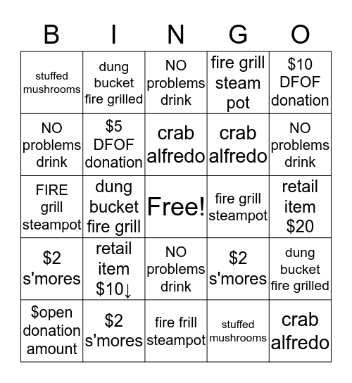 Fired up Fallin' 2016 Bingo Card