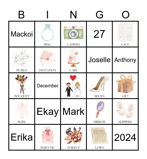 Wedding Bingo Card