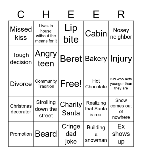 Hallmark Christmas Movie Bingo Card