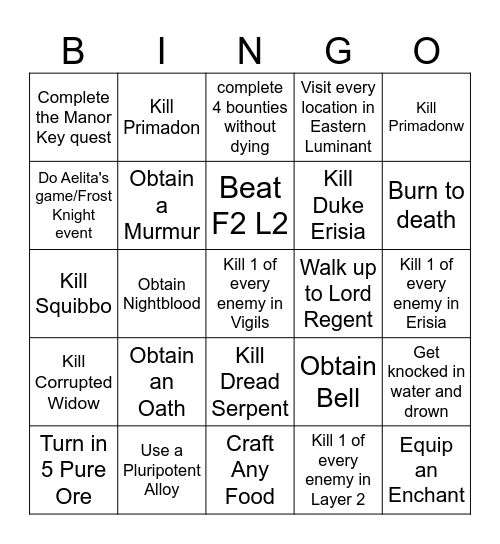 Deepwoken Blackout Bingo Card