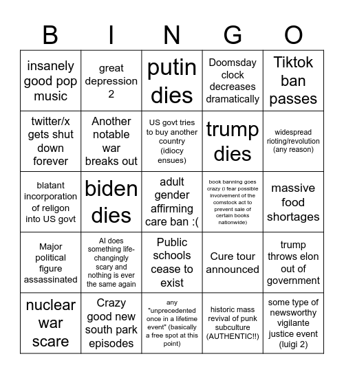 2025 Bingo!!! Bingo Card