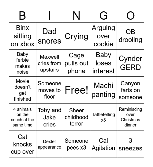 Dafferns x Krampus Bingo Card