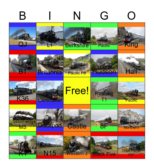 Steam Enthusiasts Bingo Card