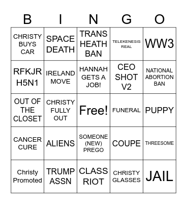 2025 Bingo Card