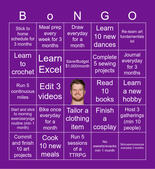 New Year Bingo Card