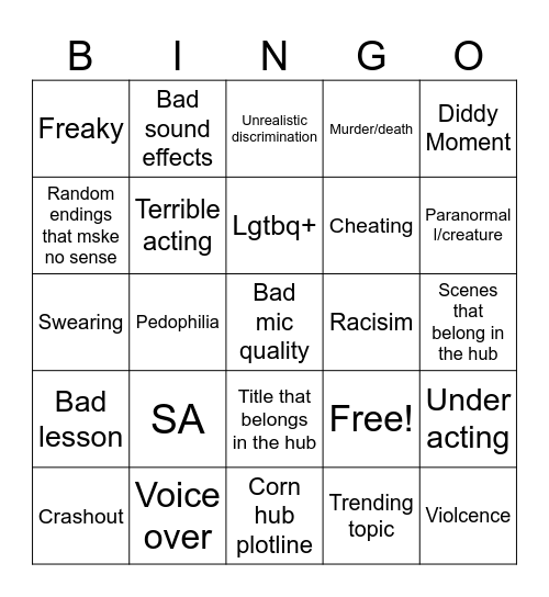 Tommorow's Teaching Bingo Card