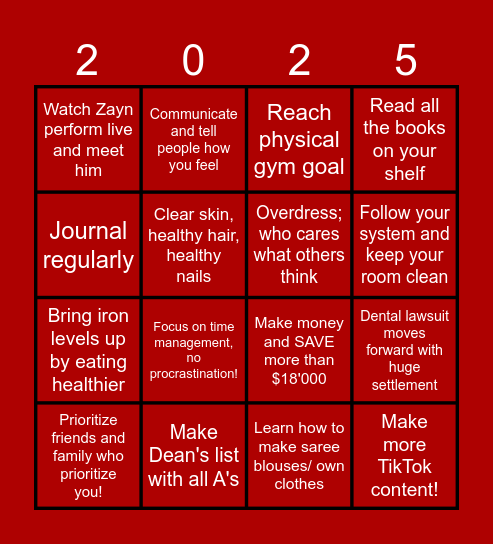 2025 Bingo! Bingo Card