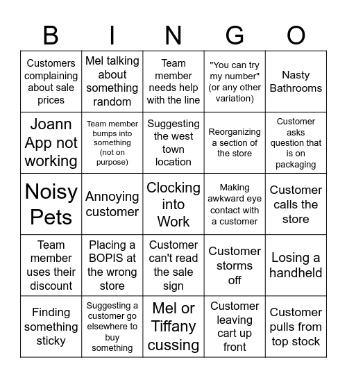 Joann's Bingo V.2 Bingo Card