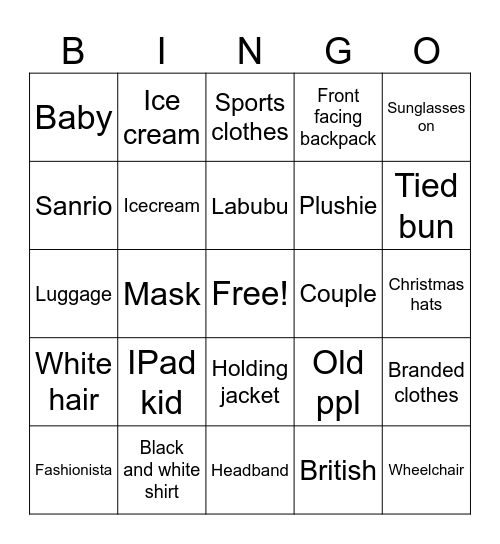 Genting ppl Bingo Card