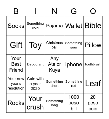 Christmas Bingo Card