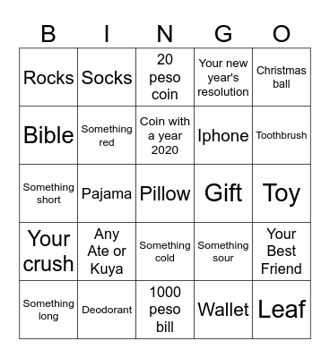 Christmas Bingo Card