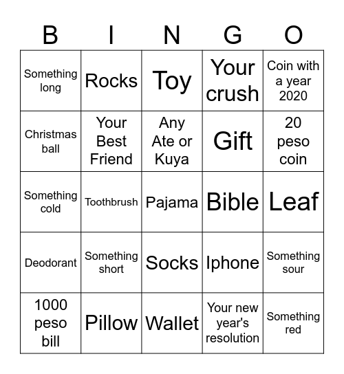 Christmas Bingo Card