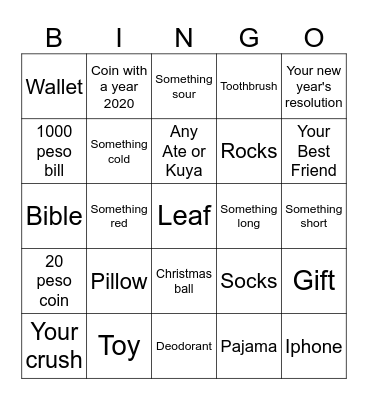 Christmas Bingo Card