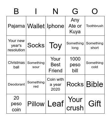 Christmas Bingo Card