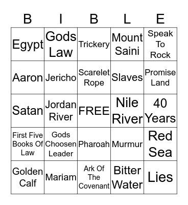 SUNDAY SCHOOL Bingo Card