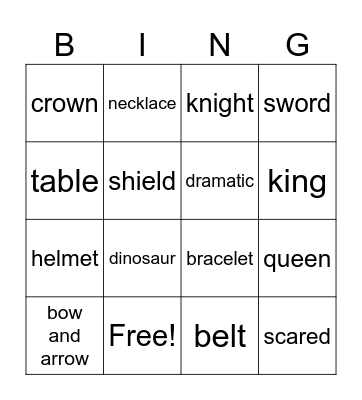 In the museum Bingo Card