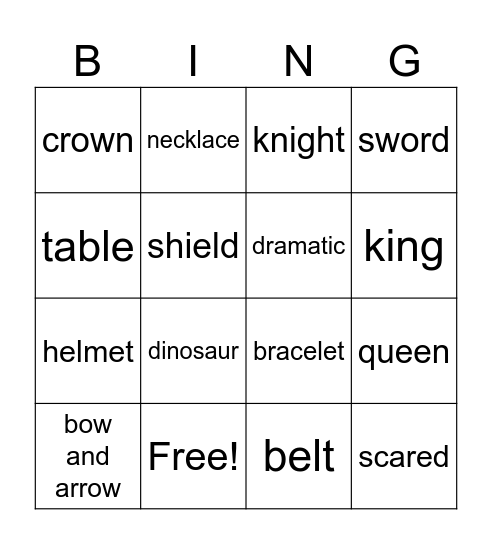 In the museum Bingo Card