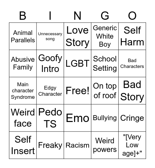 Gacha Life Bingo Card