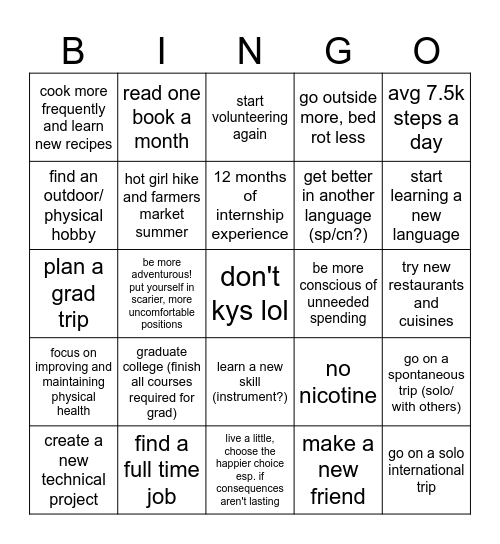 2025 bingo Card