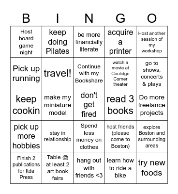2025 bingo Card