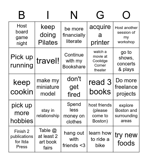 2025 bingo Card