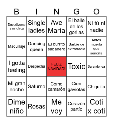 BINGO MUSICAL Bingo Card