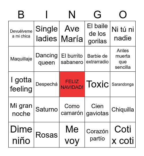 BINGO MUSICAL Bingo Card