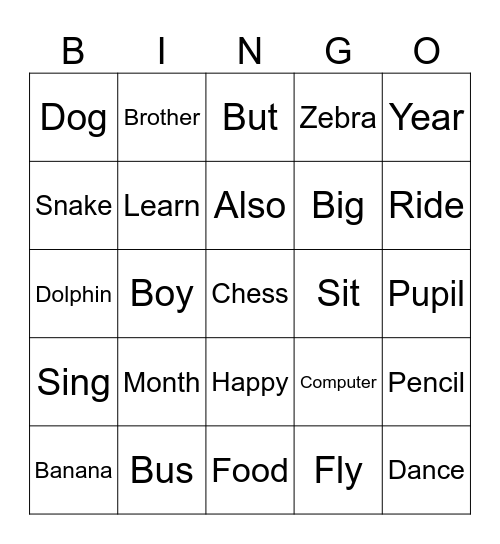 Hey Bingo Card