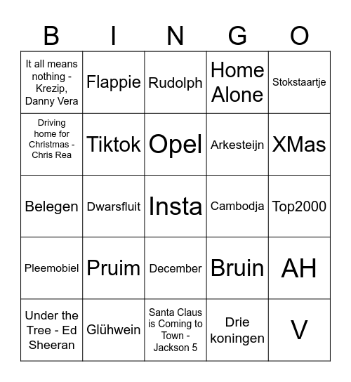 De grote bingo quiz 2025 Bingo Card