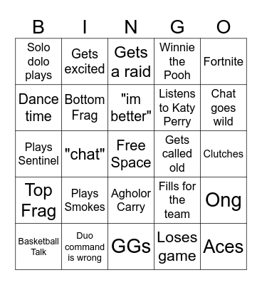 Agholor Bingo Card