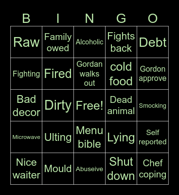 GORDAN Bingo Card