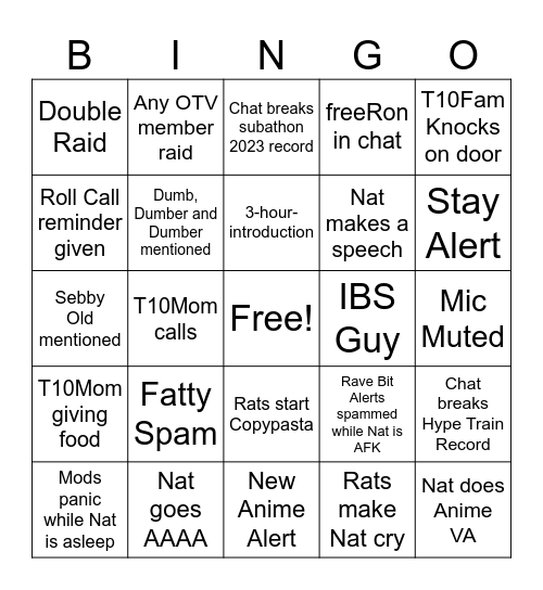 :"{}} Bingo Card