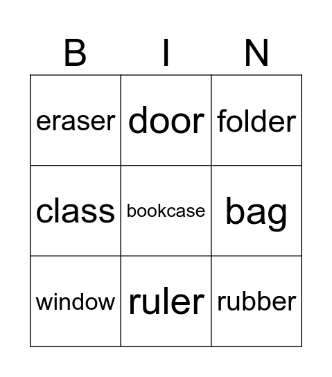 Unit 1 Bingo Card
