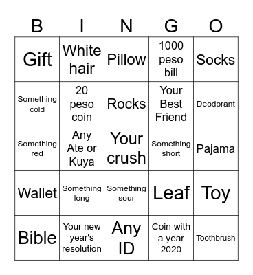 Christmas Bingo Card