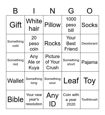 Christmas Bingo Card
