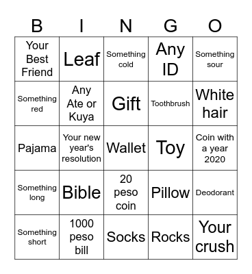 Christmas Bingo Card