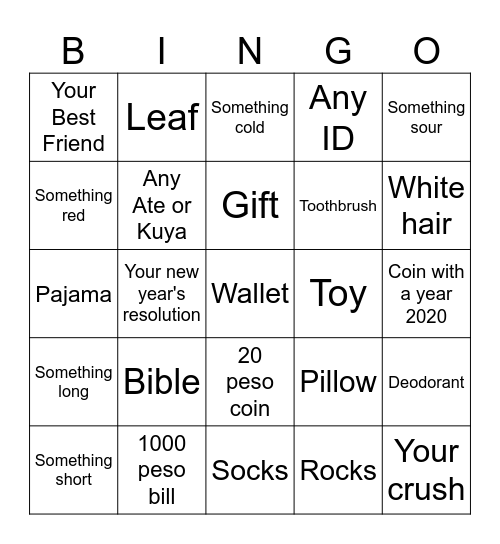 Christmas Bingo Card