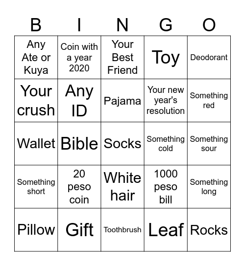Christmas Bingo Card