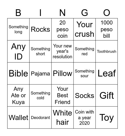 Christmas Bingo Card