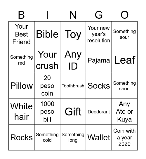 Christmas Bingo Card