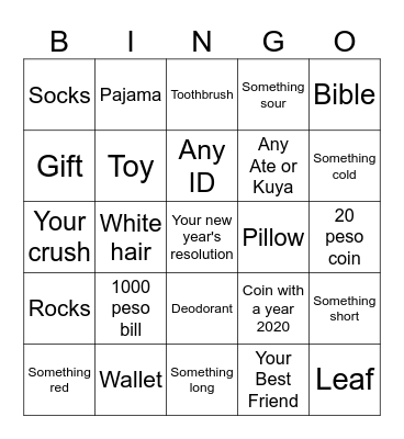 Christmas Bingo Card